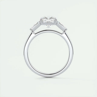 2.15CT Cushion Cut Three Stone Moissanite Engagement Ring