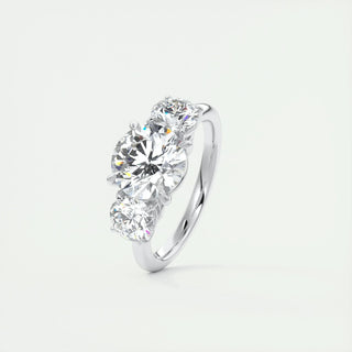 2.0 CT Round Cut Three Stone Diamond Moissanite Engagement Ring