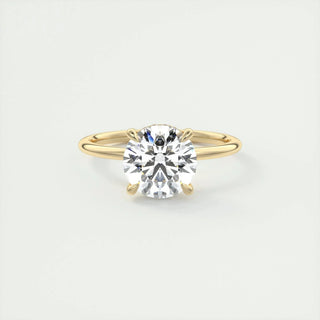 2.0 CT Round Cut Hidden Halo Solitaire Moissanite Engagement Ring