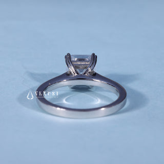 Rear gallery view of Emerald Cut Hidden Halo Moissanite Engagement Ring