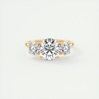 2.0 CT Round Cut Three Stone Diamond Moissanite Engagement Ring