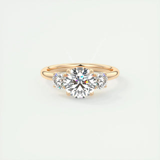 2.0CT Round Cut Three Stone Diamond Moissanite Engagement Ring