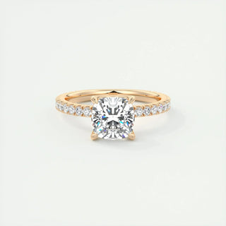 Chic 2.15ct cushion solitaire moissanite ring macro detail of the stones