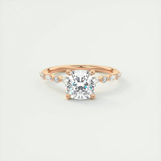 2.15 CT Cushion Cut Vintage Pave Diamond Moissanite Engagement Ring