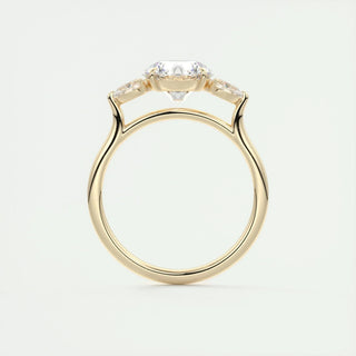 Gorgeous 2.0ct round three stone moissanite ring top view