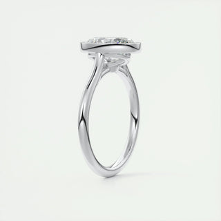 1.91 CT Oval Solitaire Bezel Solitaire Moissanite Engagement Ring