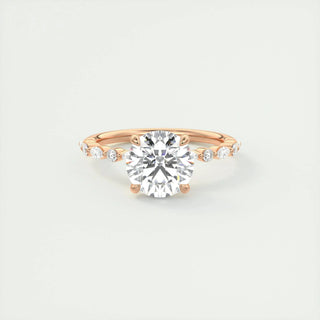 2.0 CT Round Cut Pave Moissanite Engagement Ring