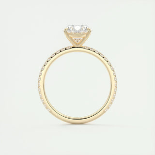 1.91CT Oval Cut Solitaire Pave Moissanite Engagement Ring