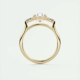 1.91 CT Oval Cut Three Stone Moissanite Engagement Ring