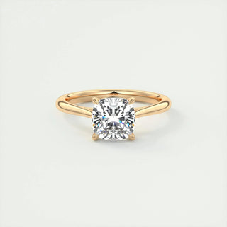 2.15 CT Cushion Cut Cathedral Solitaire Moissanite Engagement Ring