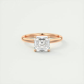 Sparkling 2.03ct asscher solitaire moissanite ring front view