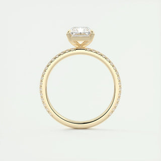 2.10 CT Radiant Cut Pave Diamond Moissanite Engagement Ring