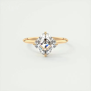 Dazzling 2.03ct asscher solitaire moissanite ring side profile view
