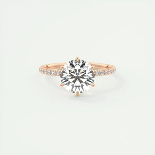 2.0CT Round Cut Moissanite Diamond Pave Engagement Ring