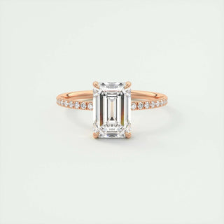 Modern 1.91ct emerald solitaire moissanite ring side profile view
