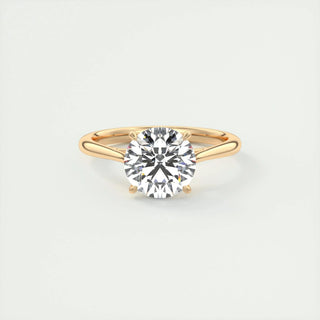 Stunning 2.0ct round solitaire moissanite ring side profile view