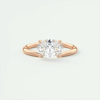 Sparkling 1.91ct oval solitaire moissanite ring front view