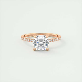 Dazzling 2.15ct cushion solitaire moissanite ring side profile view