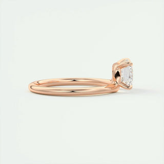 1.91CT Emerald Cut East West Diamond Solitaire Moissanite Engagement Ring