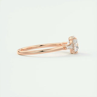 2.15CT Cushion Cut Three Stone Moissanite Engagement Ring