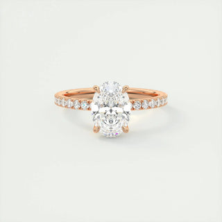 1.91 CT Oval Cut Pave Diamond Moissanite Engagement Ring
