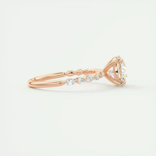 2.0 CT Round Cut Pave Moissanite Engagement Ring