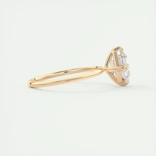 Dazzling 2.03ct asscher solitaire moissanite ring close up of the setting