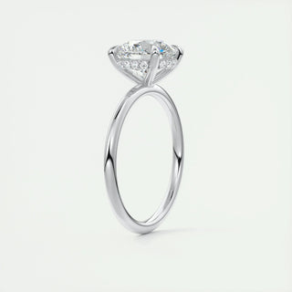 2.0 CT Round Cut Hidden Halo Solitaire Moissanite Engagement Ring