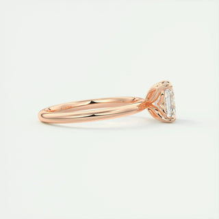 Sparkling 2.03ct asscher solitaire moissanite ring angled view showing its sparkle