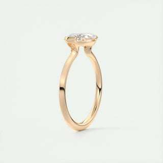 1.98CT Marquise Half Bezel Solitaire Moissanite Engagement Ring