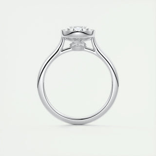1.91 CT Oval Solitaire Bezel Solitaire Moissanite Engagement Ring