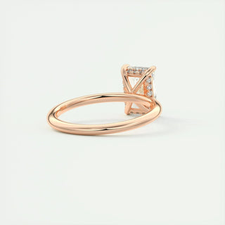 2.10 CT Radiant Cut Hidden Halo Solitaire Moissanite Engagement Ring