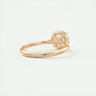 Stunning 2.0ct round solitaire moissanite ring shown on a finger