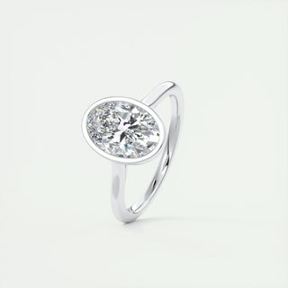 1.91 CT Oval Solitaire Bezel Solitaire Moissanite Engagement Ring