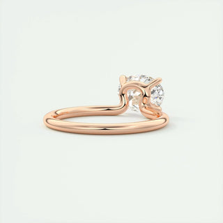 Sparkling 1.91ct oval solitaire moissanite ring side profile view