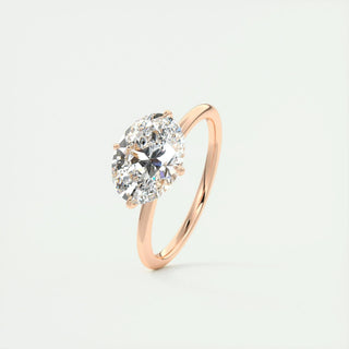Sparkling 1.91ct oval hidden halo moissanite ring shown on a finger