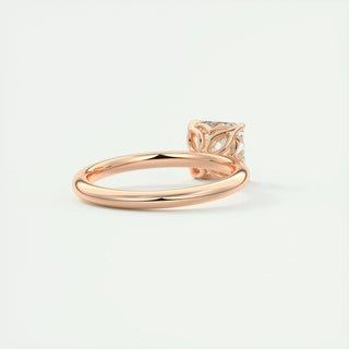 Sparkling 2.03ct asscher solitaire moissanite ring side profile view