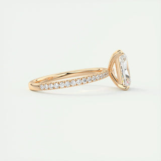 2.10 CT Radiant Cut Pave Diamond Moissanite Engagement Ring