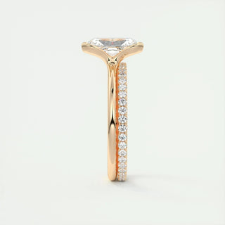 2.10 CT Radiant Cut Solitaire Half Bezel Moissanite Engagement Ring