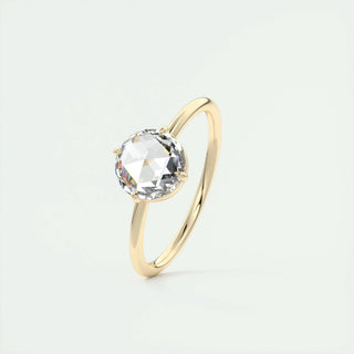 1.19 CT Round Rose Cut Solitaire Moissanite Diamond Engagement Ring