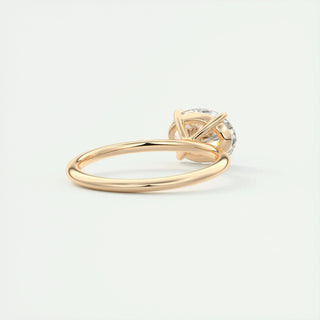 Graceful 1.91ct oval solitaire moissanite ring top view