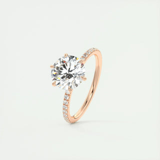 2.0CT Round Cut Moissanite Diamond Pave Engagement Ring