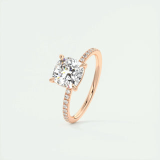 Dazzling 2.15ct cushion solitaire moissanite ring top view