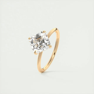 Sparkling 2.03ct asscher solitaire moissanite ring top view