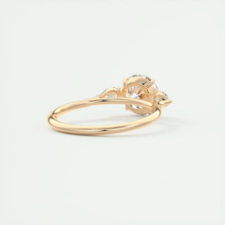 Elegant 2.0ct round three stone moissanite ring top view