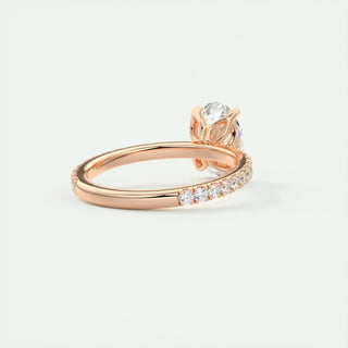 1.91 CT Oval Cut Pave Diamond Moissanite Engagement Ring