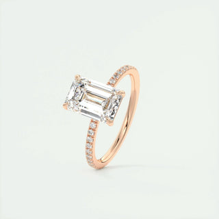 Bold 1.91ct emerald solitaire moissanite ring top view