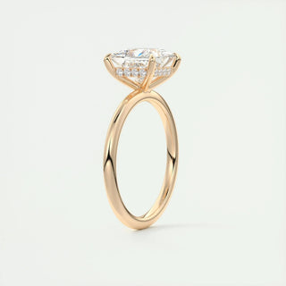 2.08 CT Princess Solitaire Bridal Moissanite Engagement Ring band view