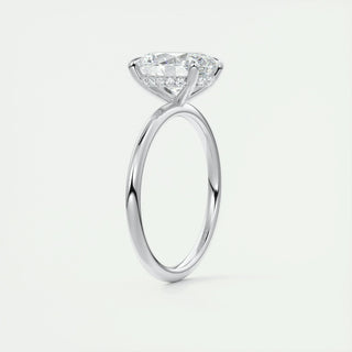 Elegant 1.91ct oval hidden halo moissanite ring top view