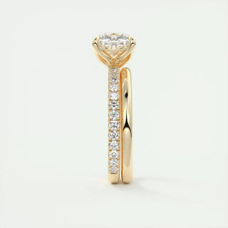 Classic 2.15ct cushion solitaire moissanite ring shown on a finger
